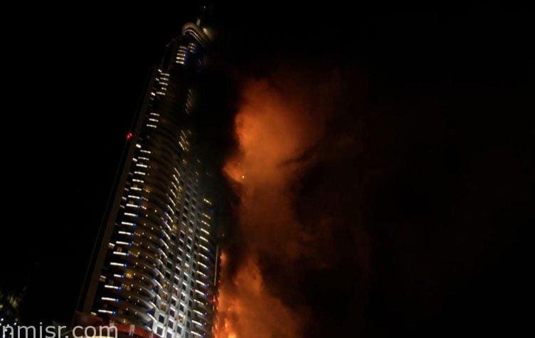 حريق فندق العنوان دبي