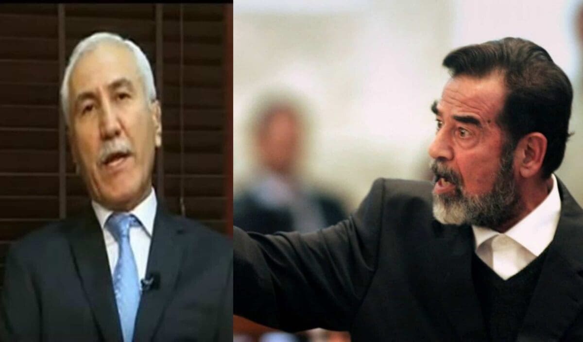 صدام حسين وقاضي المحكمة المستقيل رزكار محمد أمين
