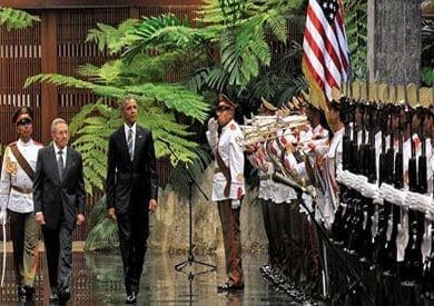 استقبال باراك اوباما في كوبا