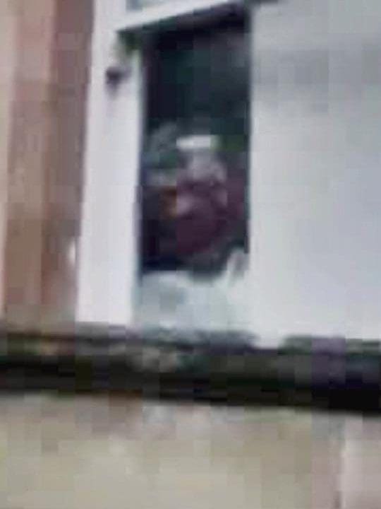 The spooky picture which Adam Smith took of the former psychiatric hospital in Bronllys، Brecon، Wales - he claims to have captured a spooky face in a window. See SWNS story SWLUNATIC; A walker thought he was going mad when he took this photo of a ghoulish face peering out from a derelict lunatic ayslum. The chilling image shows a shadowy figure looking from the first-floor window of the former psychiatric hospital - despite it being closed for more than 15 years. The asylum in Bronllys، Brecon، Wales، was used for during a time when people were locked up or even lobotomised for conditions like postnatal depression، alcoholism، senile dementia - and even infidelity. At least one patient is known to have died on the site from a pre-frontal lobotomy which saw part of the brain purposely damaged by cracking open the skull and severing nerves.
