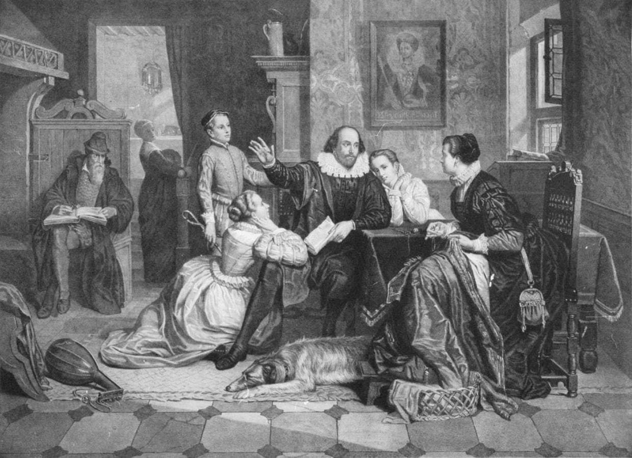 وليم شكسبير مع عائلته