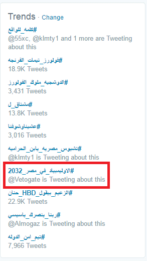 الأكثر تداولا في مصر على تويتر