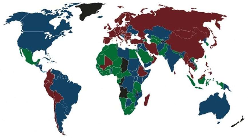 ألوان جوازات السفر في العالم