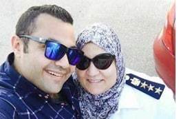 أول شهيدة في الشرطة النسائية العميد نجوى النجار مع ابنها النقيب محمود أبو العز