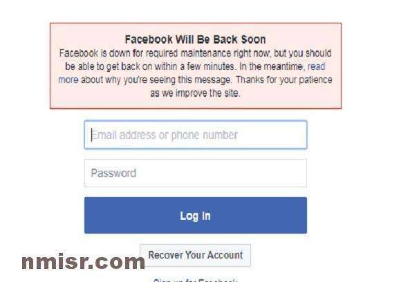مشكلة عطل الفيسبوك Facebook 