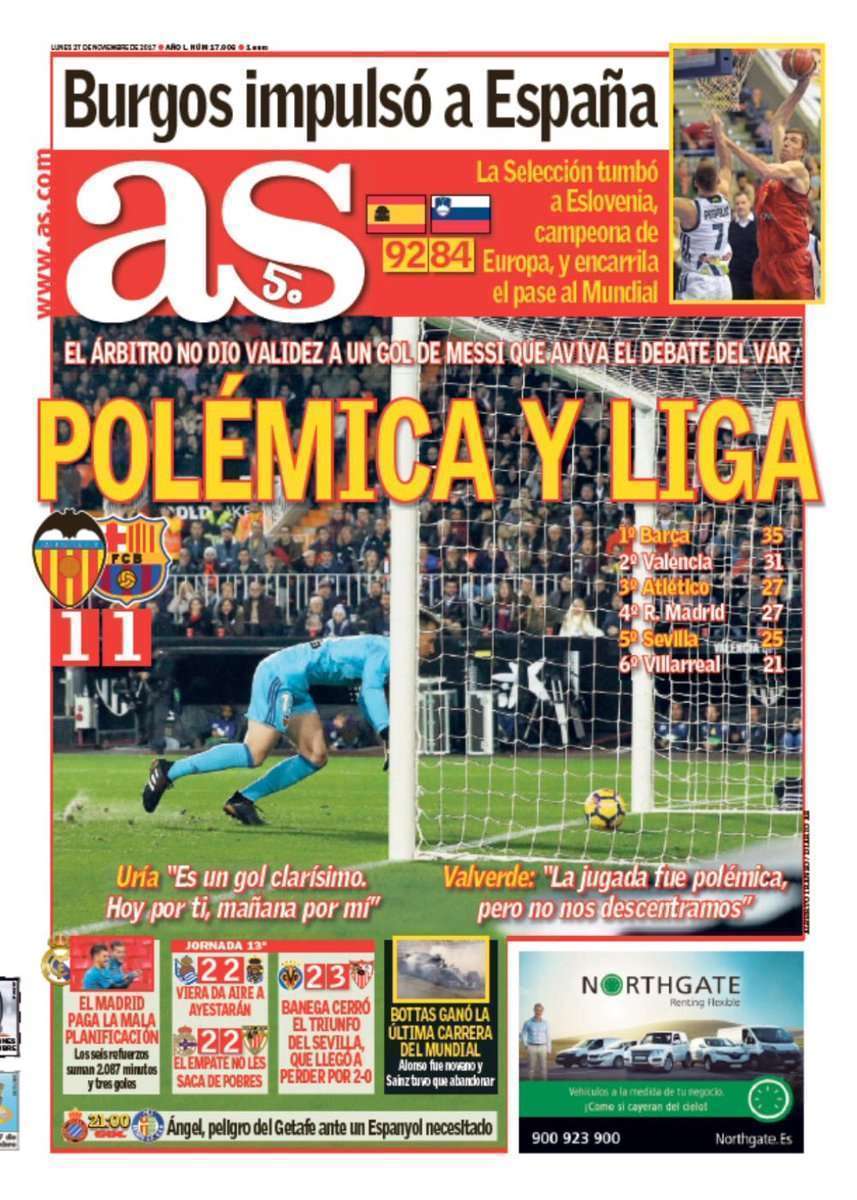 غلاف صحيفة "آس" الاسبانية