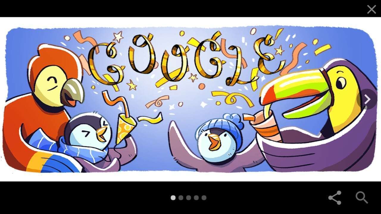 احتفال جوجل ليلة رأس السنة الجديدة 2018