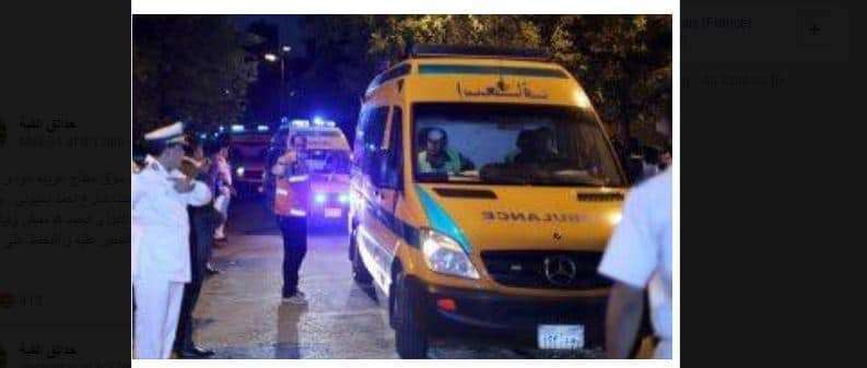 الاسعاف المصري ينقل المصابين من الحادثة