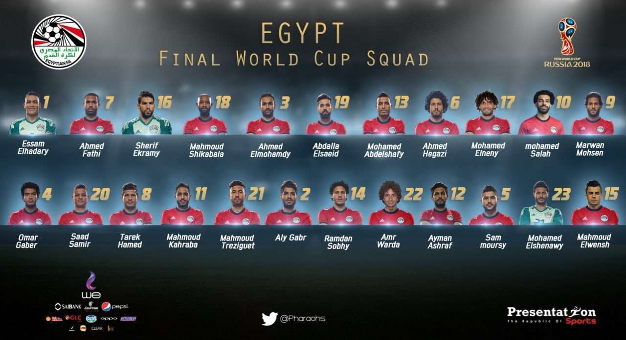 القائمة النهائية لمنتخب مصر