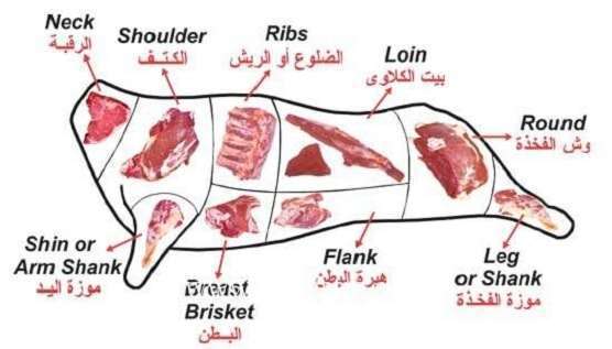 قطعيات اللحوم واستخدامها
