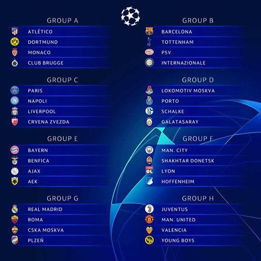 جدول مباريات دوري أبطال أوروبا