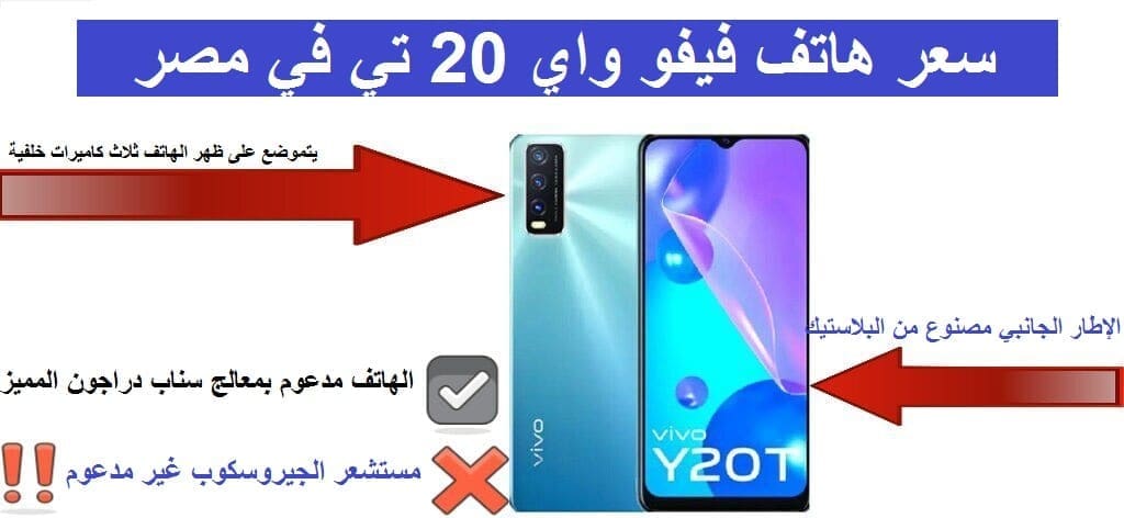 سعر هاتف فيفو واي 20 تي في مصر