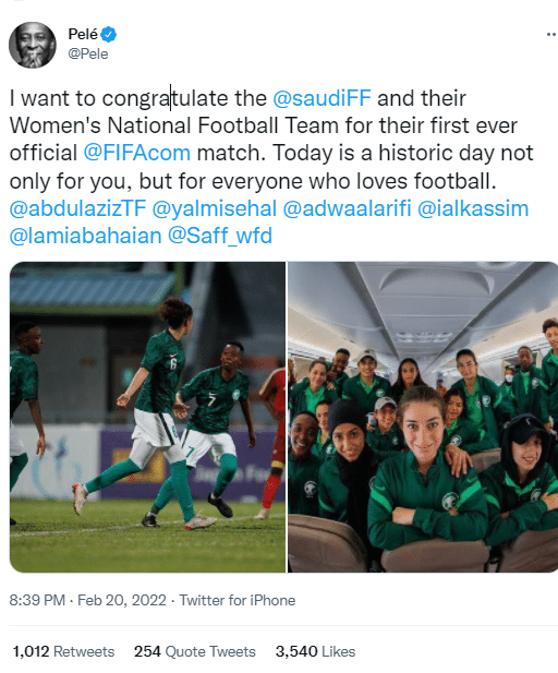 المباراة الرسمية الأولى لمنتخب السيدات السعوديات