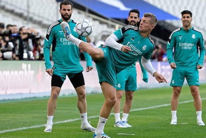 Real Madrid training in the Champions League final