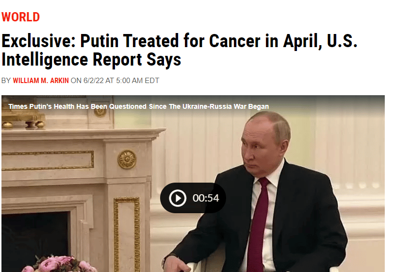 مفاجأة.. إصابة بوتين بالسرطان ومحاولة اغتياله 42 3/6/2022 - 1:56 ص