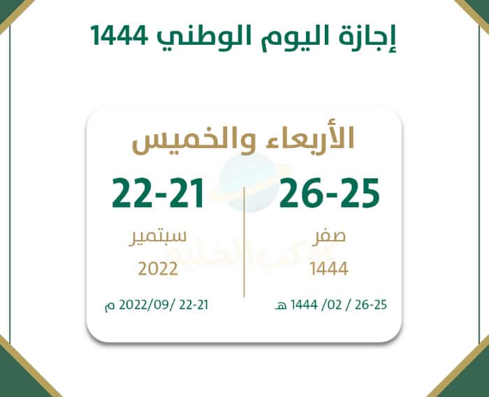 اجازة اليوم الوطني السعودي 2022