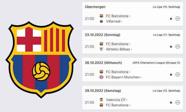 مواعيد مباريات برشلونة المتبقية في شهر أكتوبر 2022