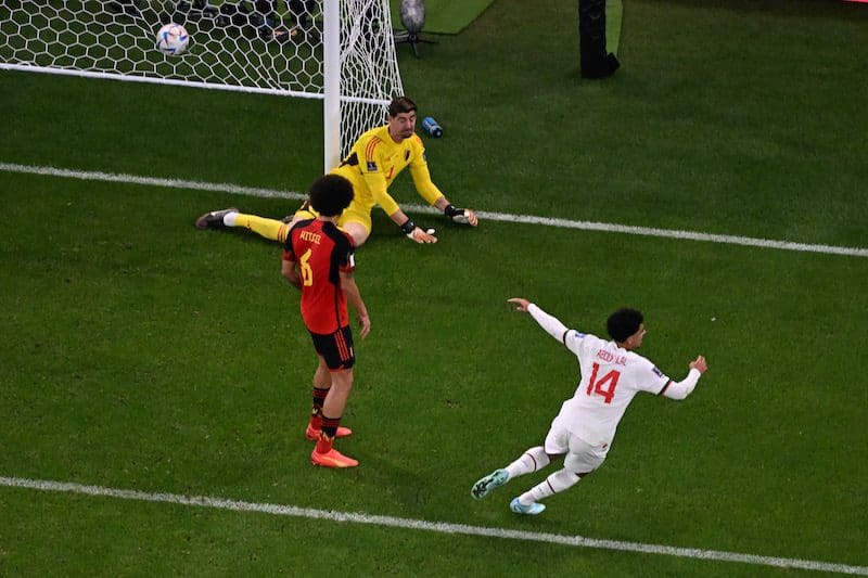 هدف المغرب الثاني في شباك منتخب بلجيكا