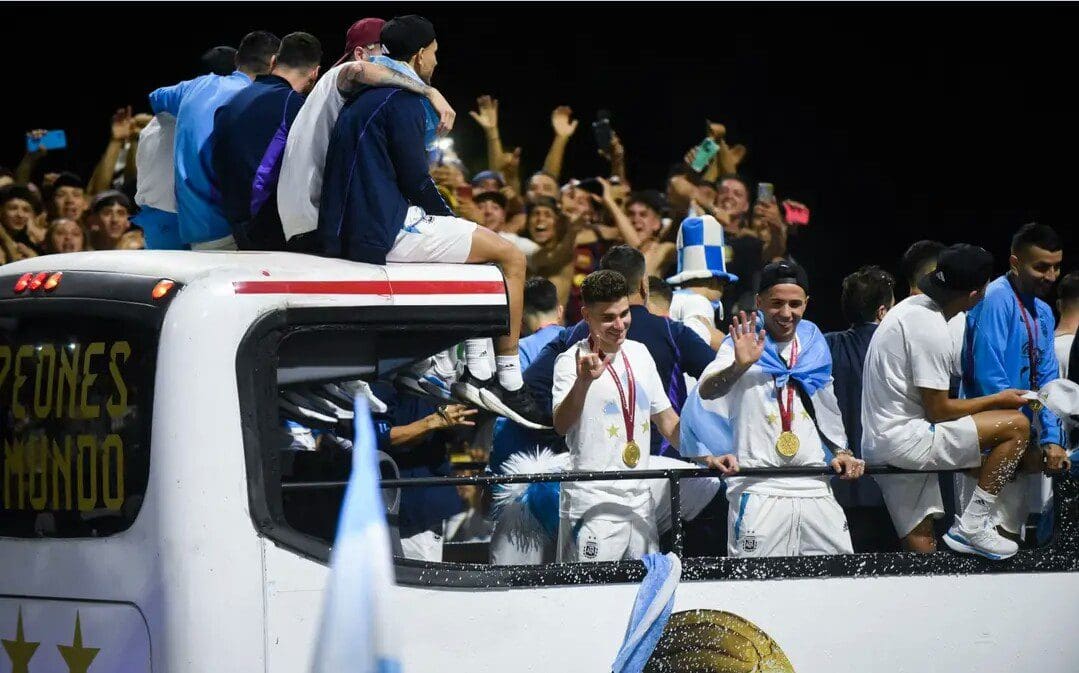 احتفالات المنتخب الأرجنتيني
