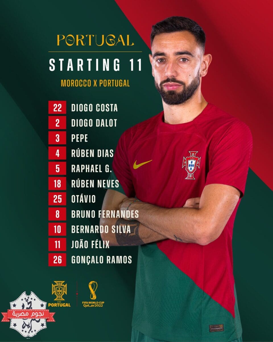 تشكيل المنتخب البرتغالي ضد المغرب في ربع نهائي مونديال قطر 2022