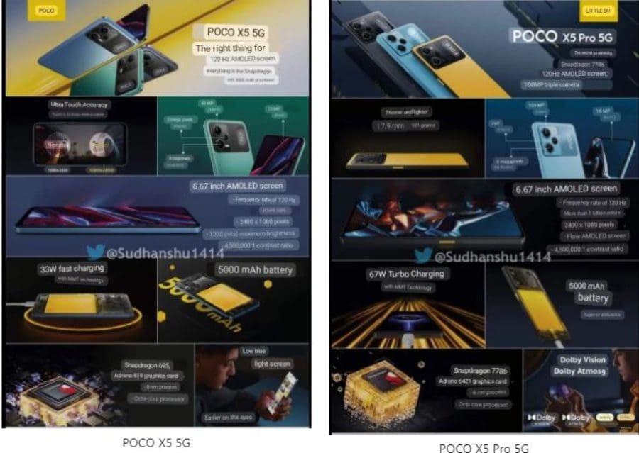 تسريبات المواد التسويقية لسلسلة Poco X5 تكشف عن التصميم والمواصفات