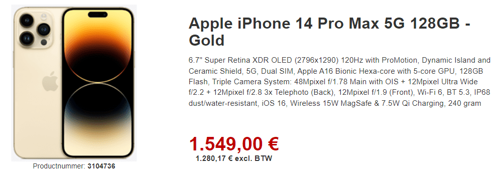 أفضل عروض iPhone 14 Pro Max في هولندا