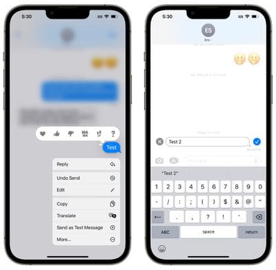 تفعيل خطوات تعديل الرسائل المرسلة أو إلغائها على iPhone