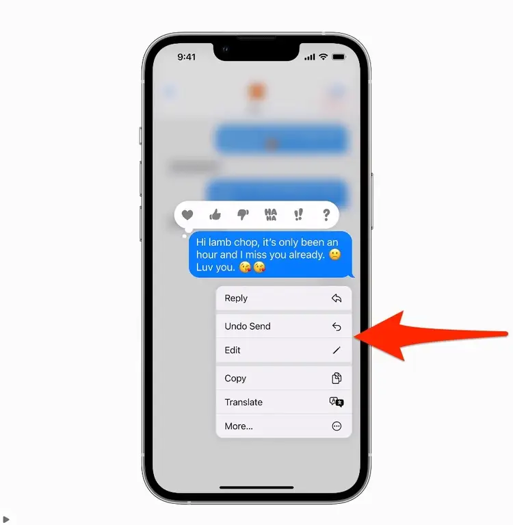 تفعيل خطوات تعديل الرسائل المرسلة أو إلغائها على iPhone