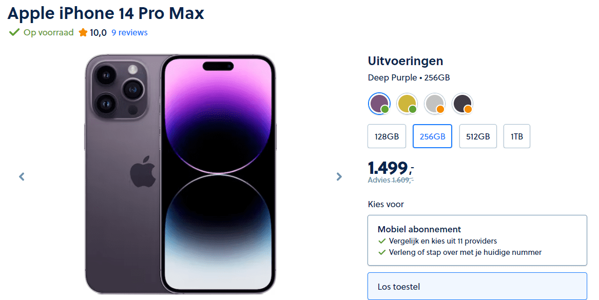 خصومات iPhone 14 Pro Max في فبراير بهولندا