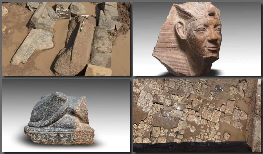 العثور على أجزاء من تمثال رمسيس الثاني وقطع أثرية أخرى في حي المطرية بالقاهرة