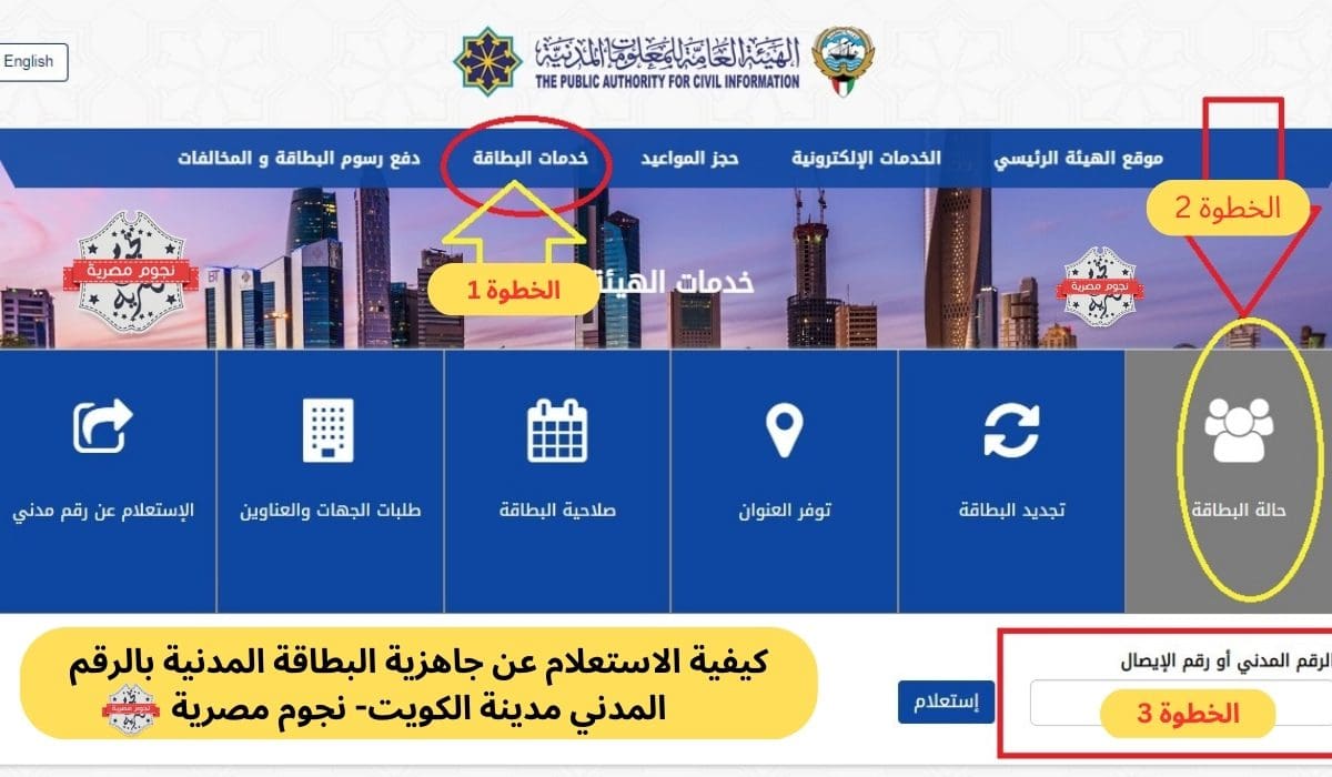 كيفية الاستعلام عن جاهزية البطاقة المدنية بالرقم المدني مدينة الكويت