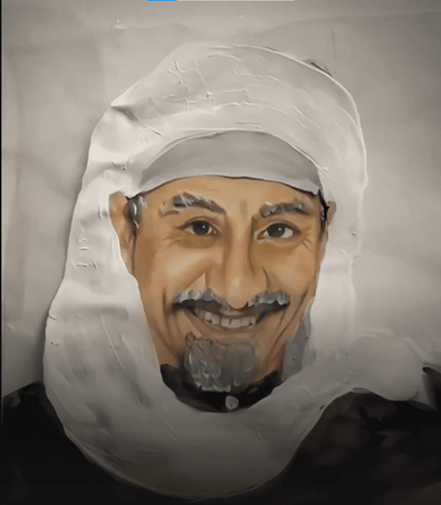 A Saudi woman draws attention by drawing the characters of Nasser Al-Qasabi in Tash
