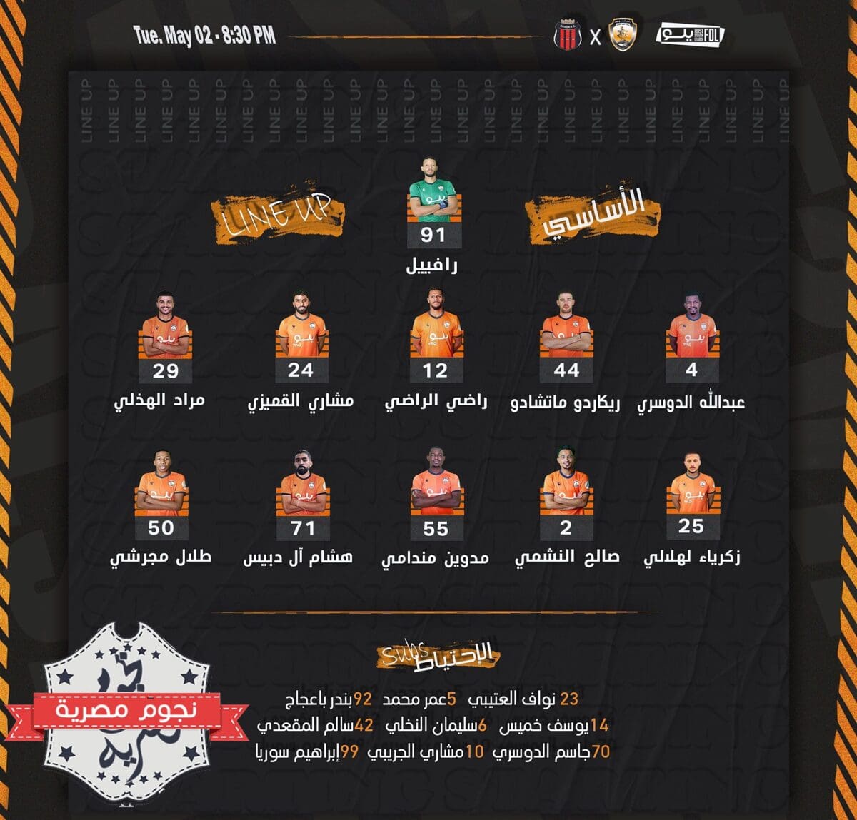 تشكيل الساحل ضد الرياض في دوري الدرجة الأولى السعودي