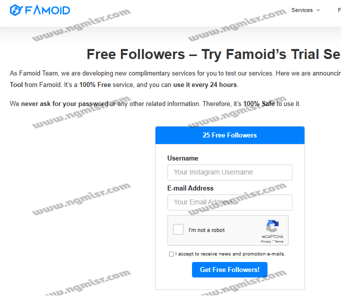 موقع famoid لزيادة متابعين انستقرام مجانا