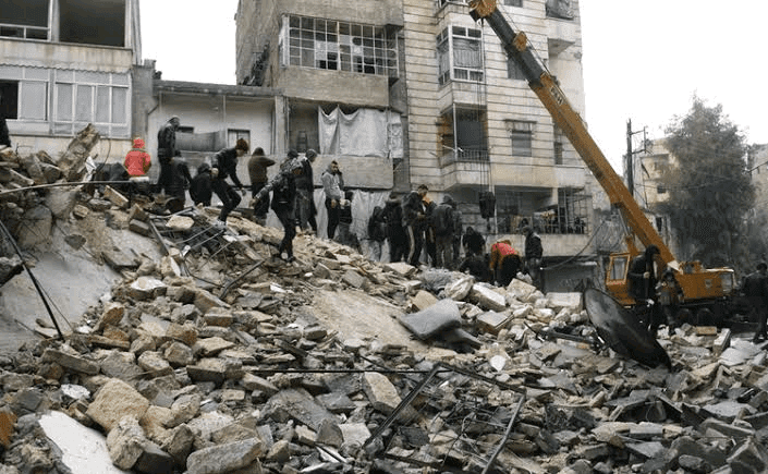 صورة أرشيفية للخسارة المادية أثر وقوع الزلزال _ المصدر: موقع aliied academics