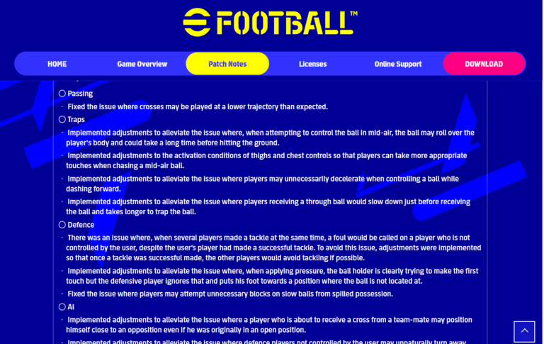 صورة لتعديل نظام اللعب في e football 2024 mobile