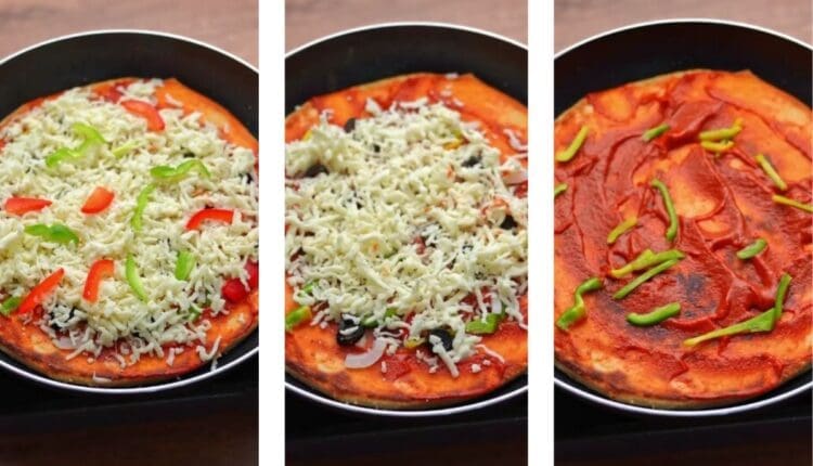 بيتزا مزينة بالخضروات والجبن الموتزاريلا