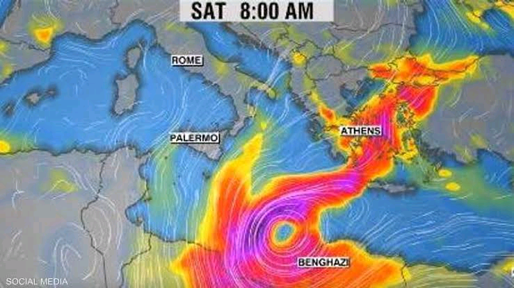 صورة توضح الدول المتأثرة بالعاصفة دانيال_ المصدر: سكاي نيوز عربية