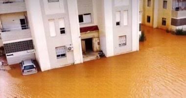 صورة توضح حجم الخسائر المادية بدرنة الليبية أثر الفيضانات والعاصفة دانيال _ المصدر: اليوم السابع 
