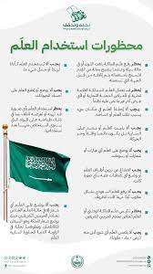 صورة توضح قواعد استخدام العلم السعودي وأهم المحظورات، المصدر: الموقع الرسمي لوزارة الداخلية عبر تويتر
