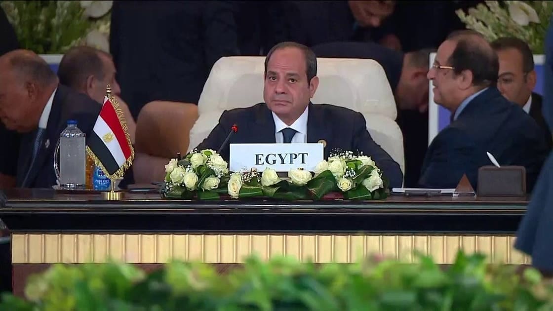الرئيس المصري عبد الفتاح السيسي بقمة السلام بالقاهرة _ المصدر: العربية