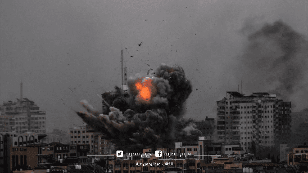 أثناء القصف علي قطاع غزة