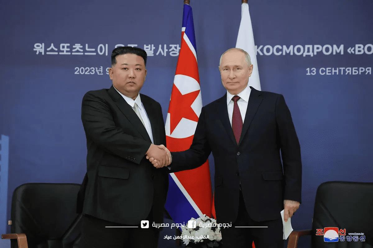 الزعيم الكوري الشمالي كيم جونغ أون والرئيس الروسي فلاديمير بوتين