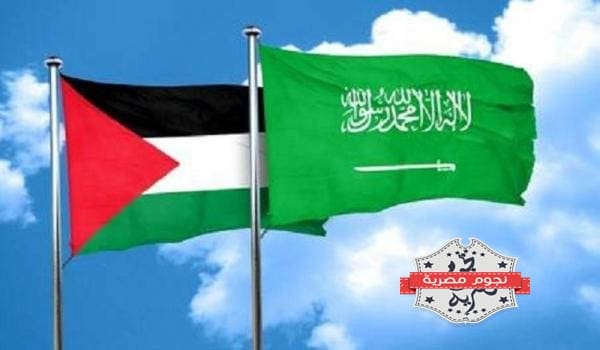 علم المملكة العربية السعودية وعلم فلسطين