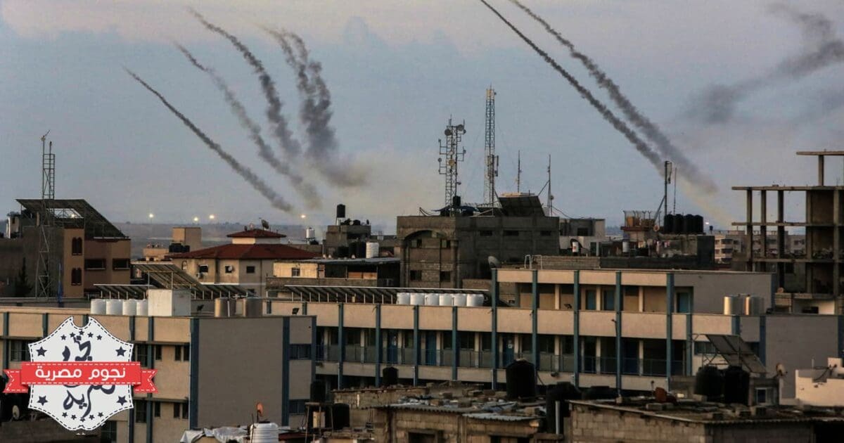 رشقة من صواريخ المقاومة تستهدف كيان الاحتلال الصهيوني (المصدر. موقع تايم نيوز)