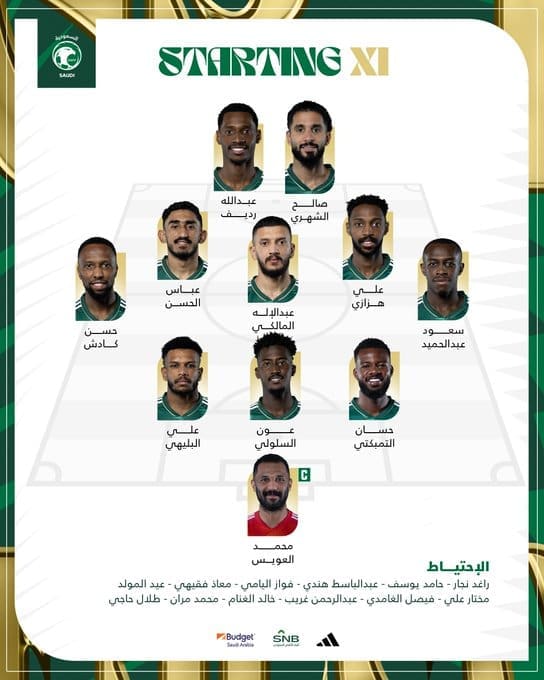 تشكيل السعودية لمواجهة الأردن - مصدر الصورة: حساب المنتخب السعودي على تويتر