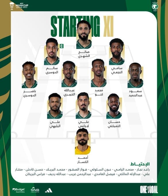 تشكيل السعودية لمواجهة عمان - مصدر الصورة: حساب المنتخب السعودي على تويتر