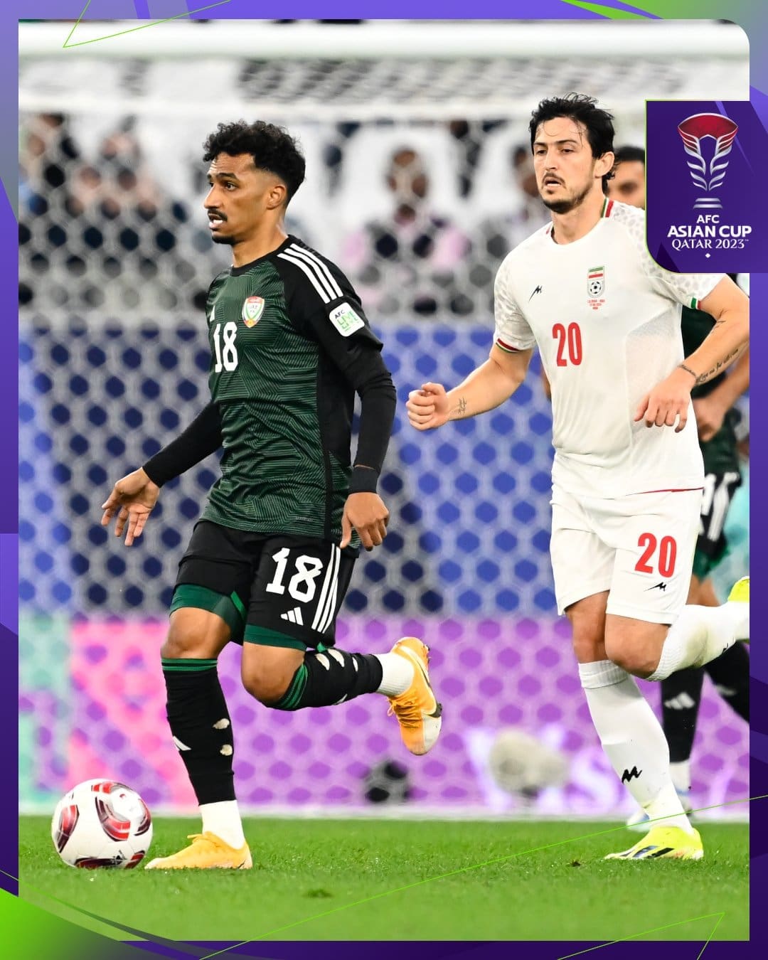 من لقاء الإمارات وإيران - مصدر الصورة: حساب كأس آسيا على تويتر
