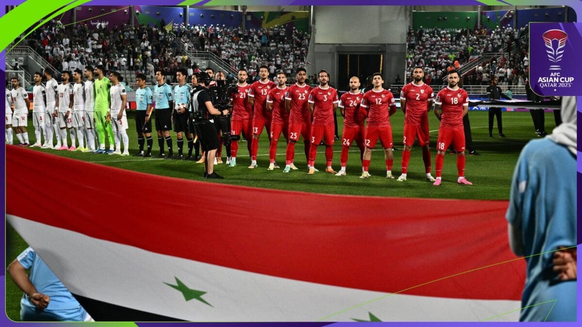 قبل بداية لقاء سوريا وإيران - مصدر الصورة: حساب كأس آسيا على تويتر