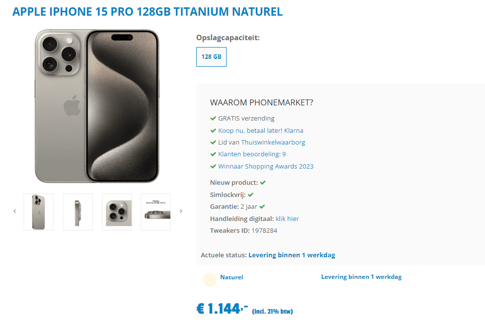 عروض iPhone 15 pro في هولندا 2024 تقسيط شهري وخصومات مدهشة 